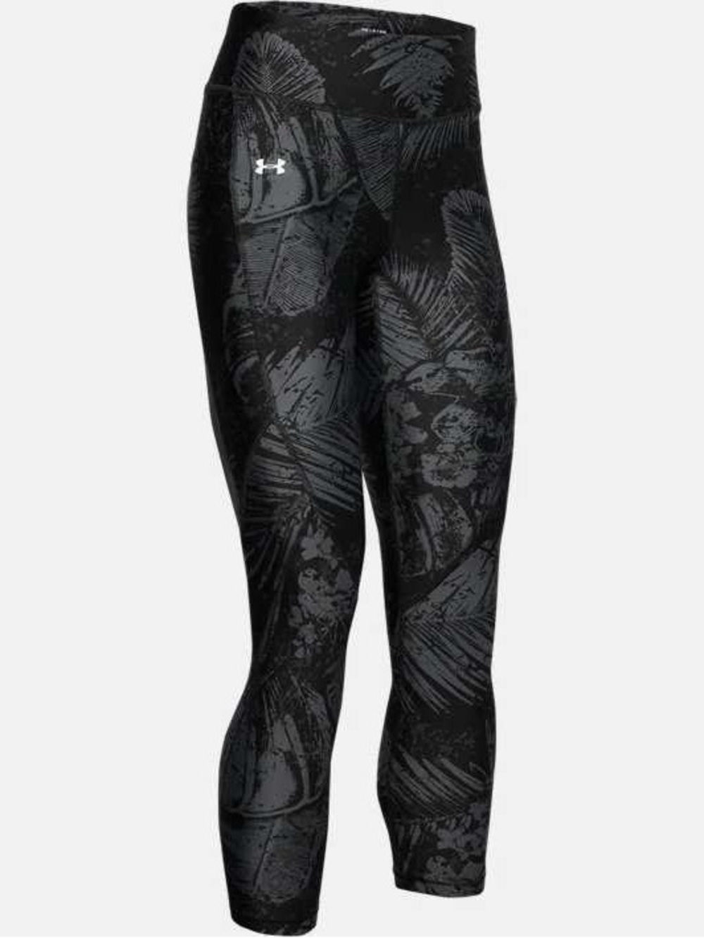 Under Armour Women’s Black Palm-Print Crop Leggings - Picture 5 of 15